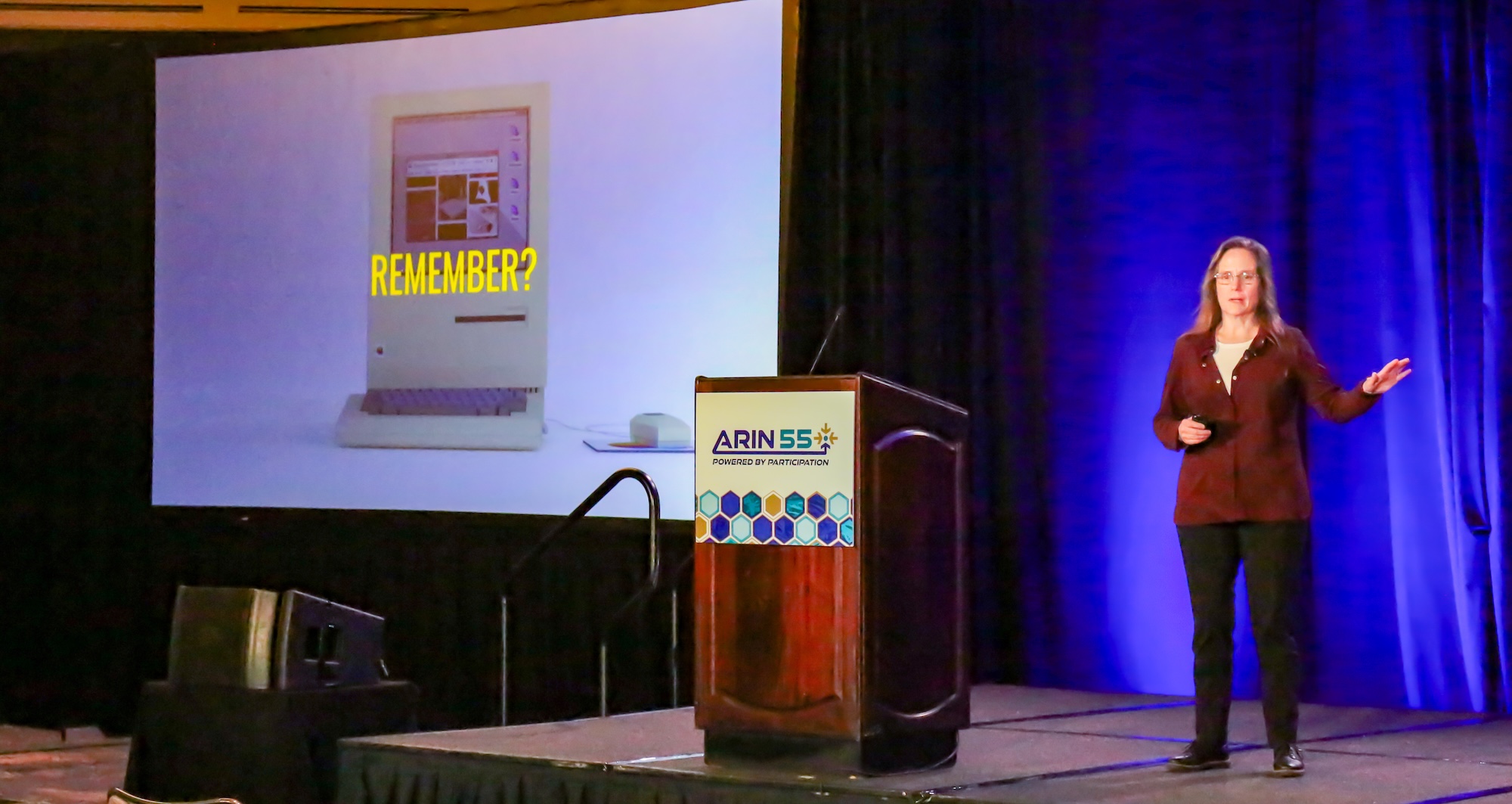Leslie Daigle presents the keynote address